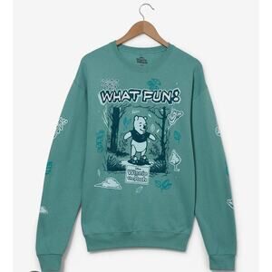 Disney Winnie the Pooh Tonal Doodle Icons Women's Crewneck Sweater Size Medium